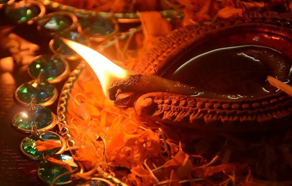 Lighting of Diyas 